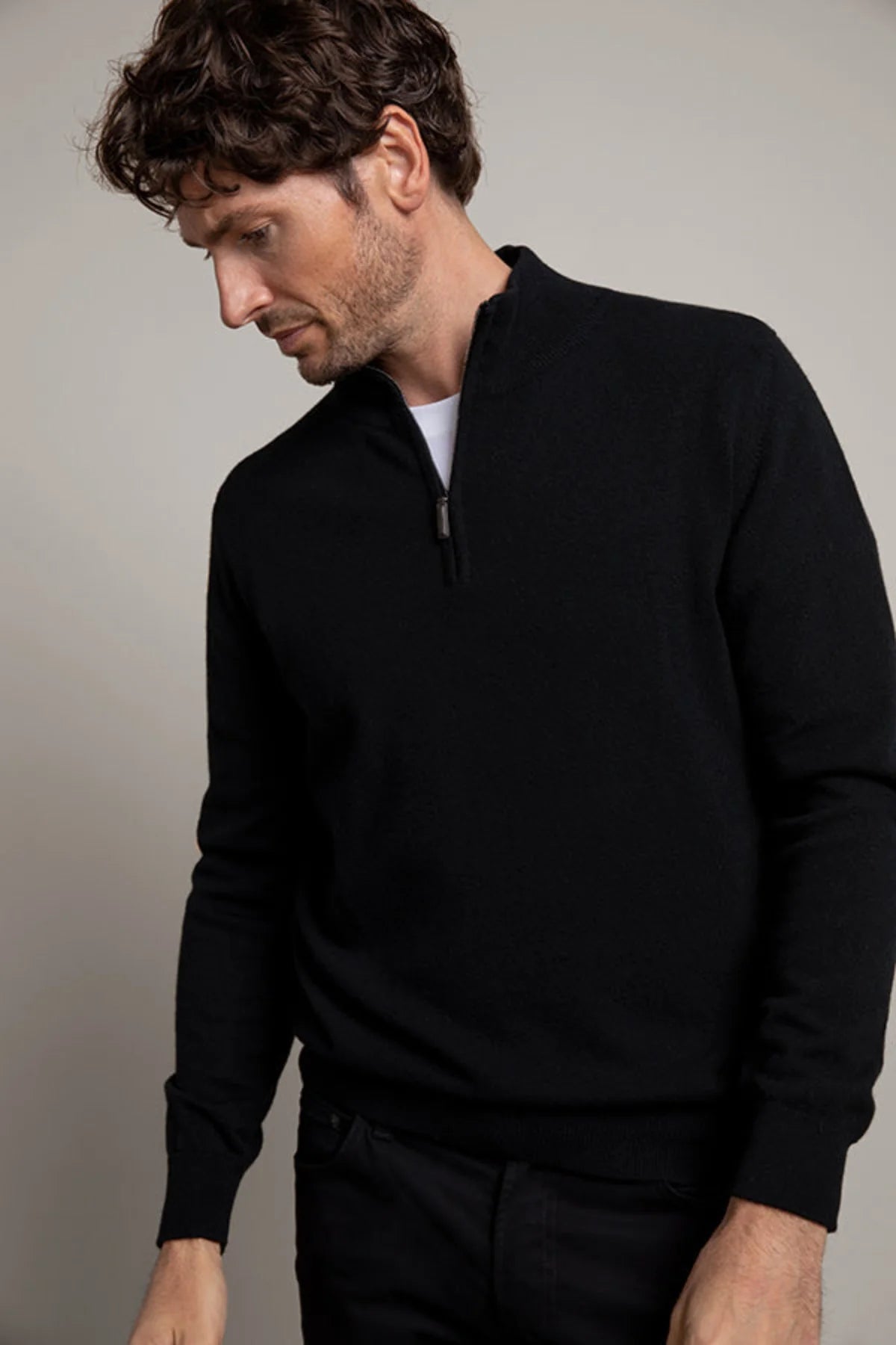 Cashmere - 1/4 Zip Turtle Neck