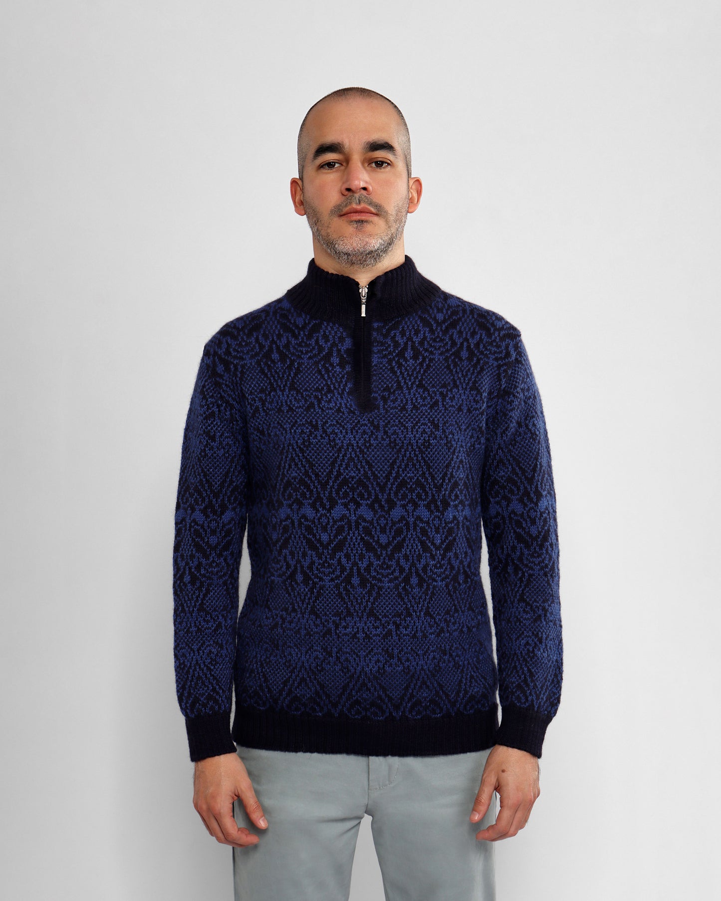 Sweater - Blue Zip Cardigan Raffa